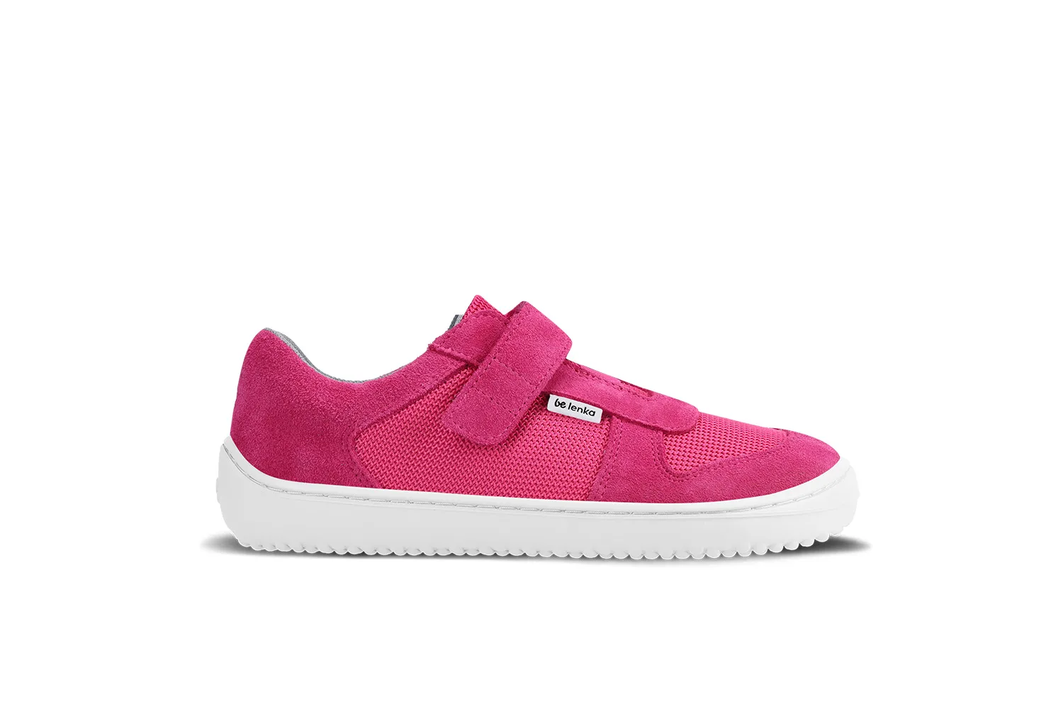 Be Lenka Kids barefoot sneakers Joy – Dark Pink & White
