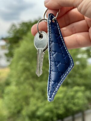 Antal Leather keychain Navy blue