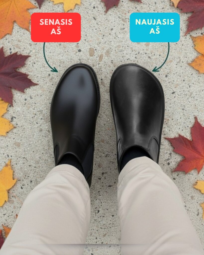 Barefoot batai, leidžiantys pėdai judėti natūraliai ir mažinantys skausmą