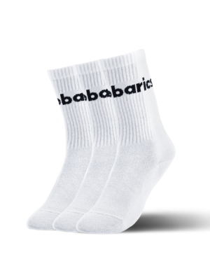 Barebarics – Barefoot Socks – Crew – White – Big logo – 3 pack Barefoot ponožky